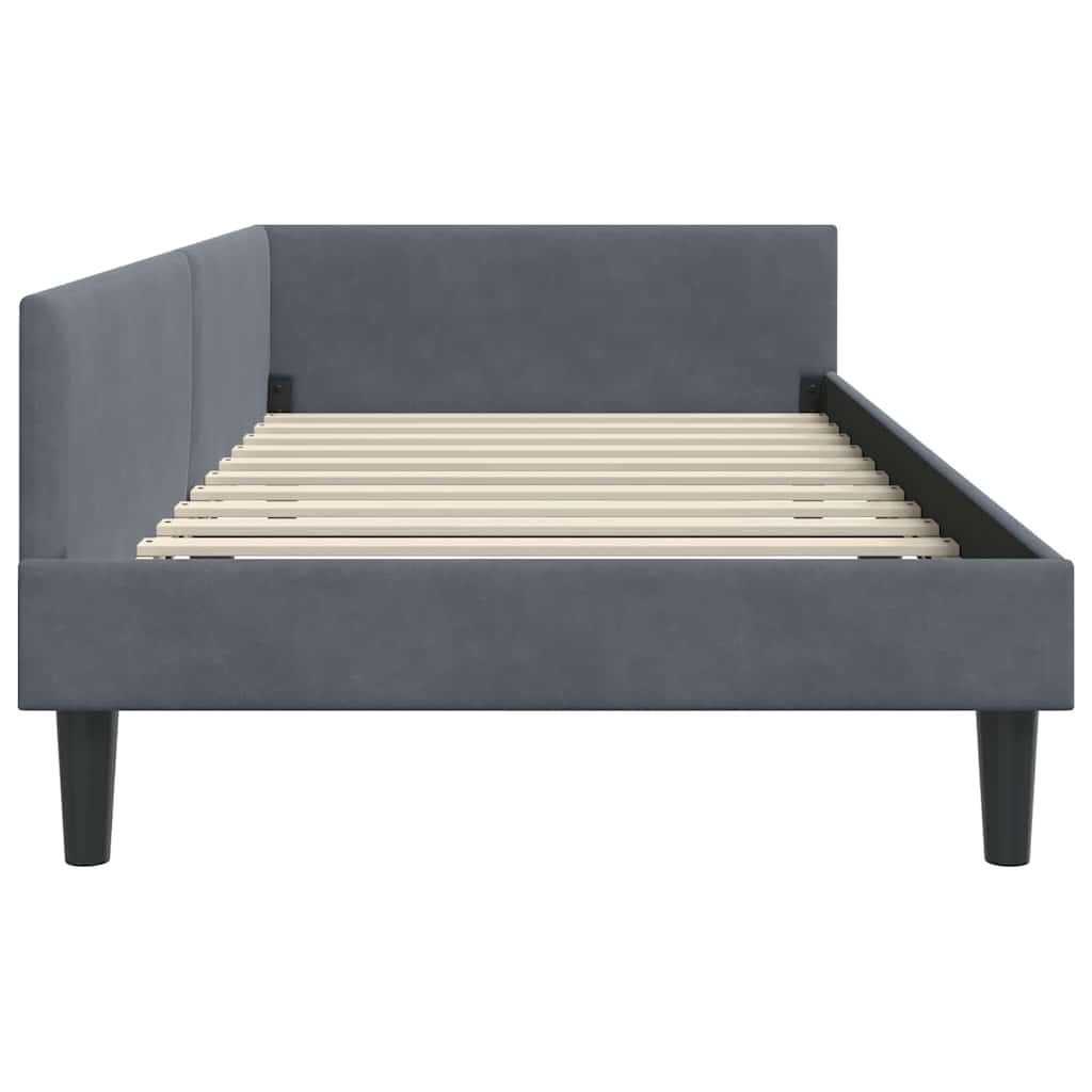 Hoekbedframe met hoofdeinde Donkergrijs 80 cm x 200 cm Fluweel is nu te koop bij PeponiXL, paradijselijk wonen!