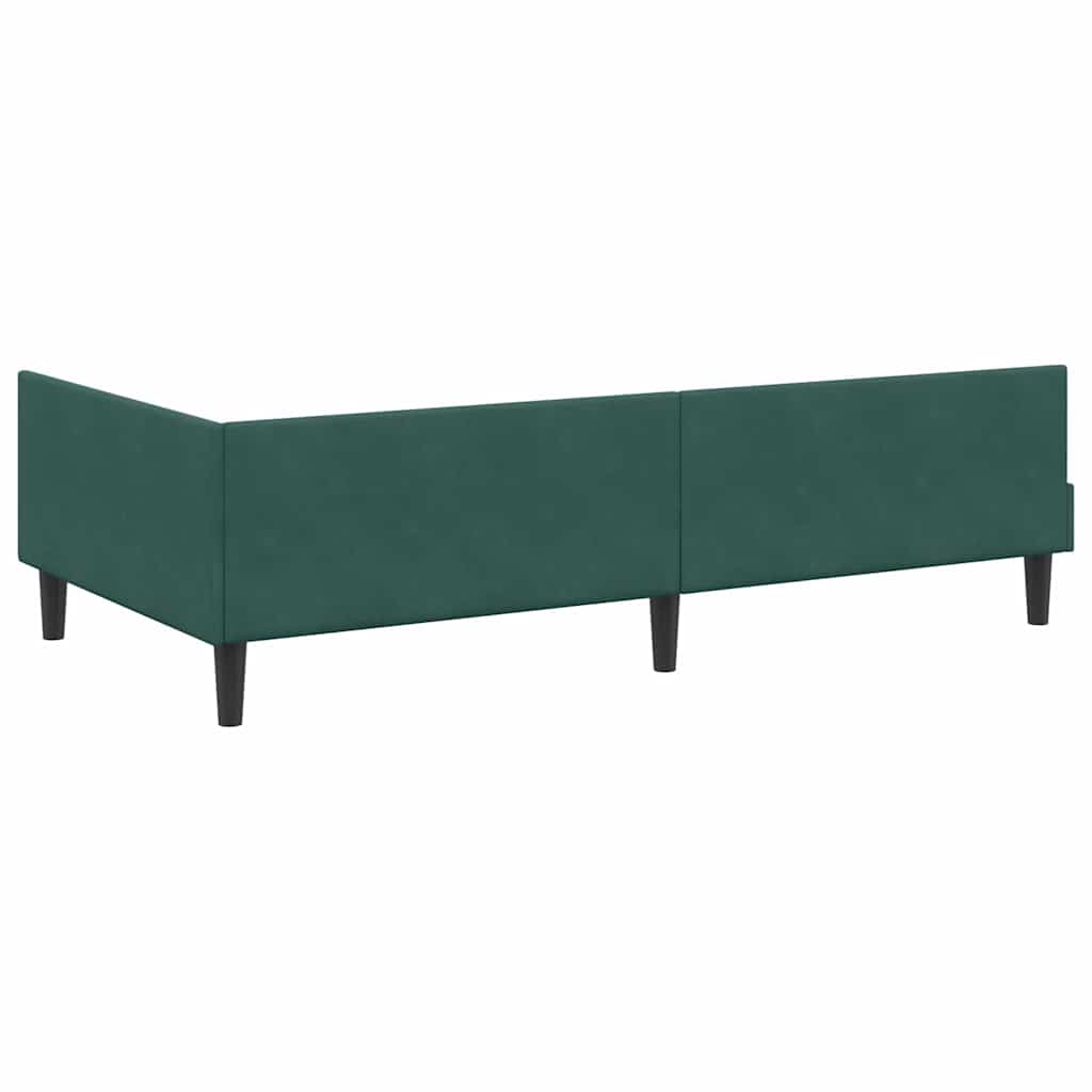 Hoekbedframe met hoofdeinde Donkergroen 90 cm x 190 cm Fluweel is nu te koop bij PeponiXL, paradijselijk wonen!