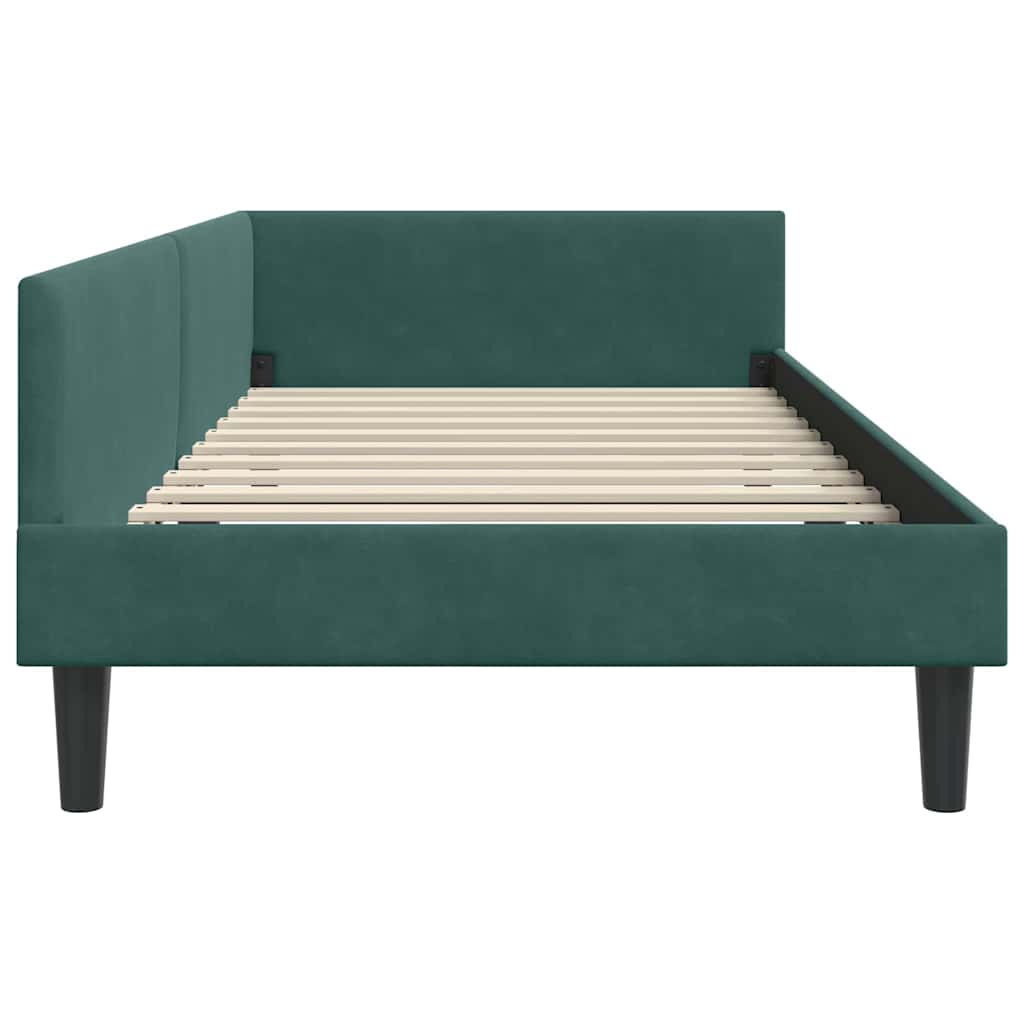 Hoekbedframe met hoofdeinde Donkergroen 90 cm x 190 cm Fluweel is nu te koop bij PeponiXL, paradijselijk wonen!