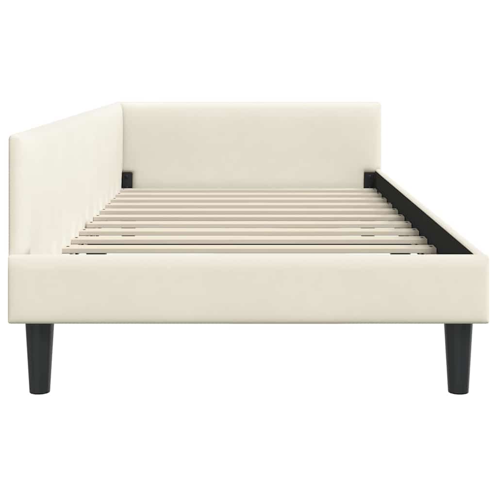 Hoekbedframe Crème 90 cm x 200 cm VelvetenPlywood is nu te koop bij PeponiXL, paradijselijk wonen!