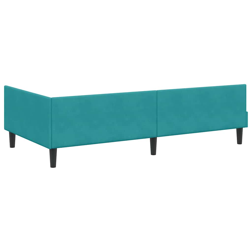 Hoekbedframe Turquoise 90 cm x 200 cm VelvetenPlywood is nu te koop bij PeponiXL, paradijselijk wonen!