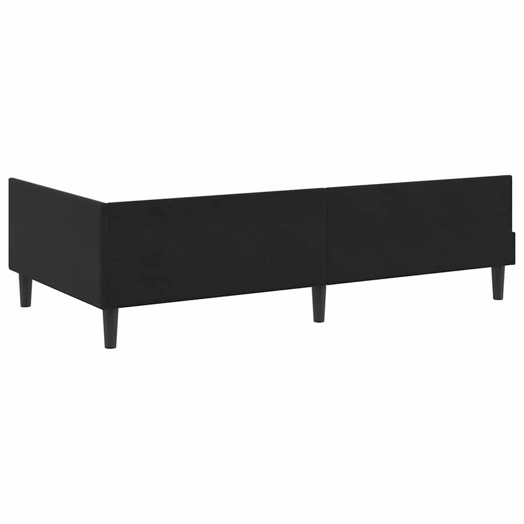 Hoekbedframe met hoofdeinde Zwart 100 cm x 200 cm Fluweel is nu te koop bij PeponiXL, paradijselijk wonen!