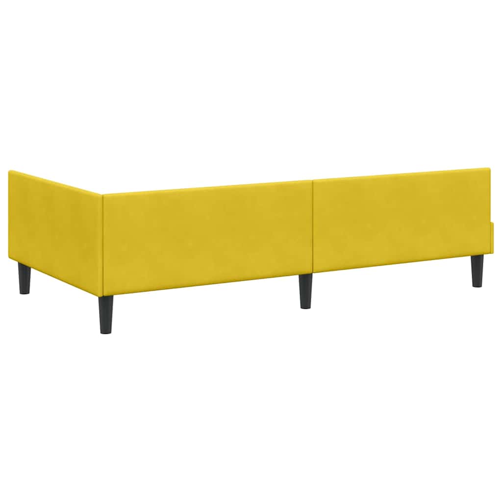 Hoekbedframe met hoofdeinde Geel 100 cm x 200 cm Fluweel is nu te koop bij PeponiXL, paradijselijk wonen!