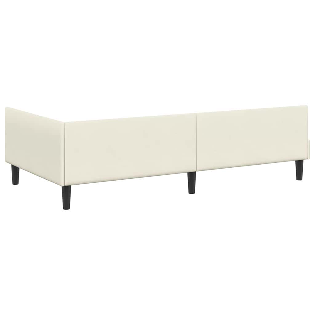 Hoekbedframe met hoofdeinde Crème 100 cm x 200 cm Fluweel is nu te koop bij PeponiXL, paradijselijk wonen!