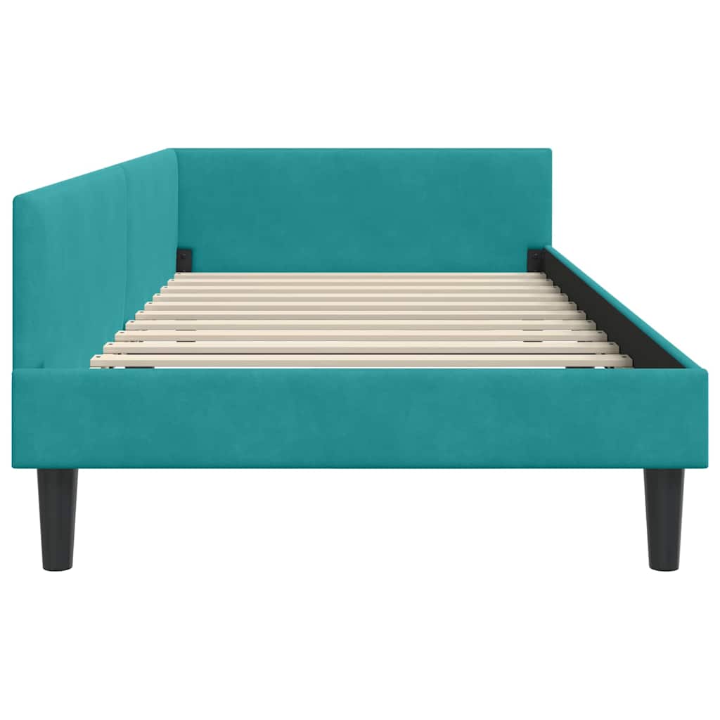 Hoekbedframe Turquoise 100 cm x 200 cm VelvetenPlywood is nu te koop bij PeponiXL, paradijselijk wonen!