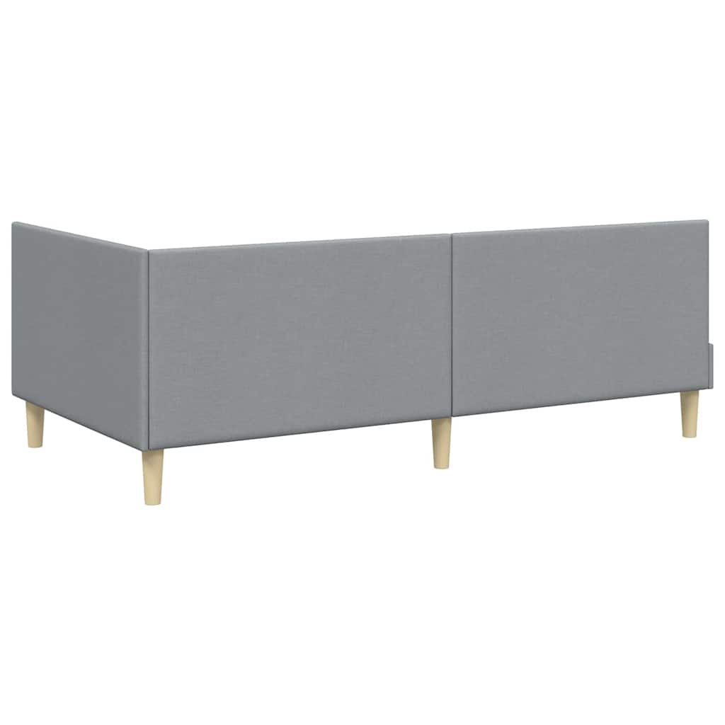 Hoekbedframe Lichtgrijs 80 cm x 200 cm Stof en multiplex is nu te koop bij PeponiXL, paradijselijk wonen!