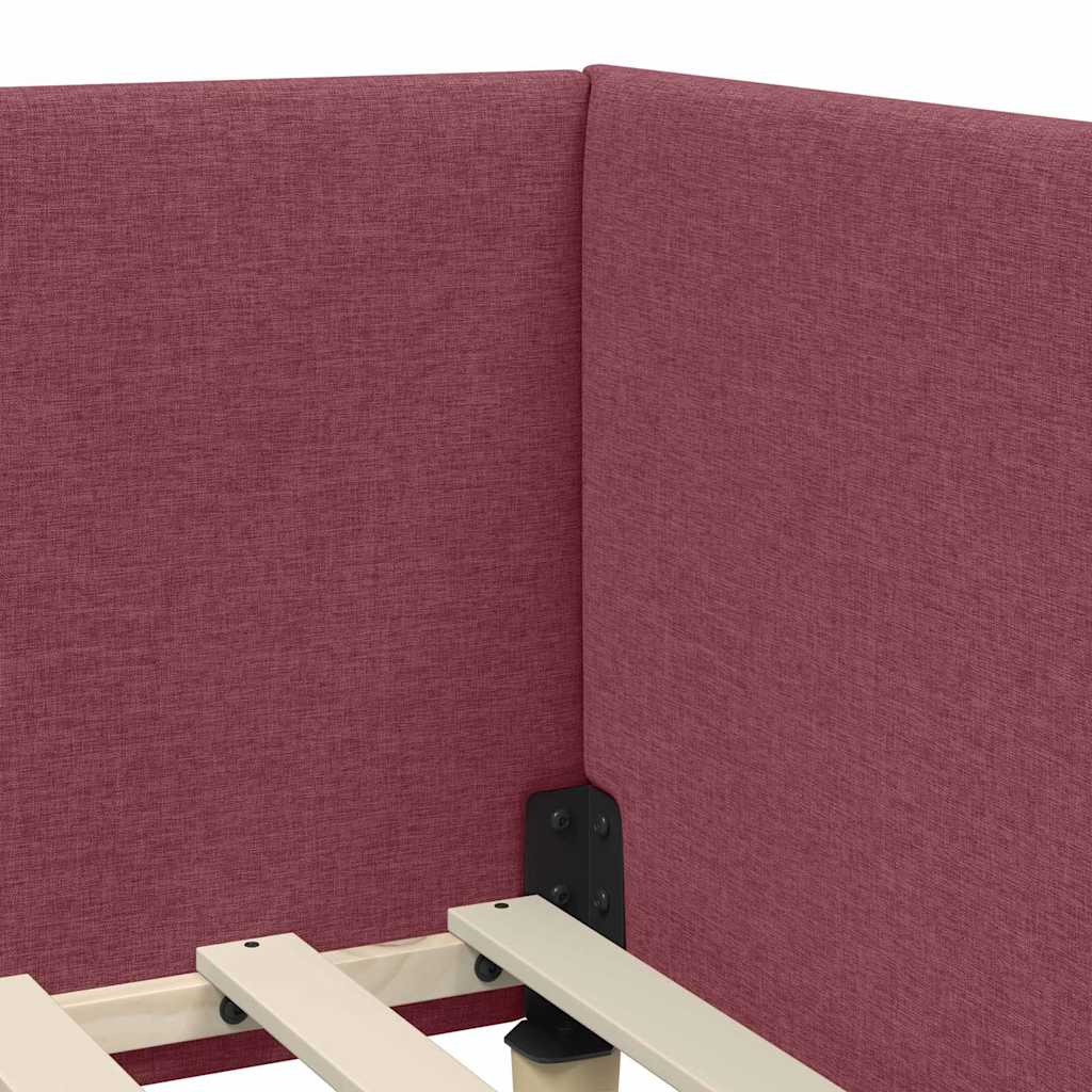 Hoekbedframe Wijnrood 80 cm x 200 cm Stof en multiplex is nu te koop bij PeponiXL, paradijselijk wonen!