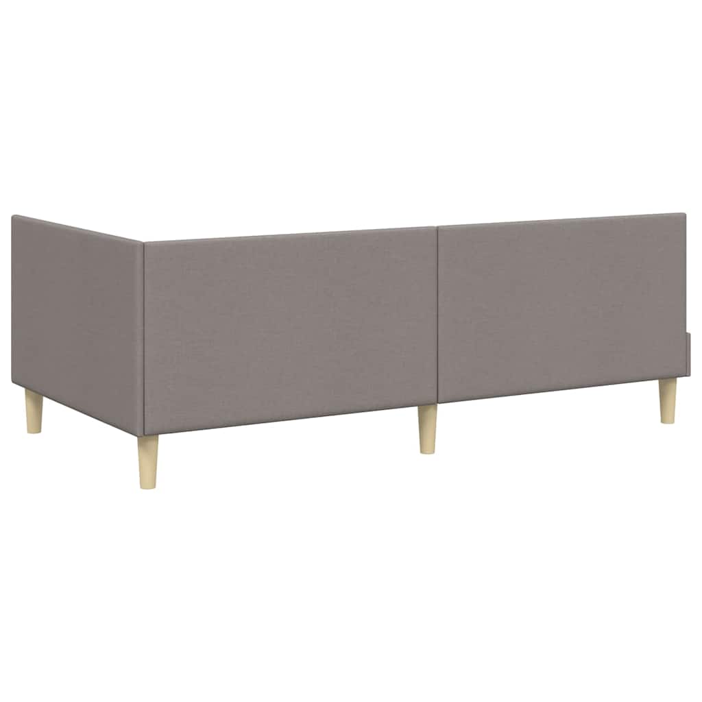 Hoekbedframe Taupe 80 cm x 200 cm Stof en multiplex is nu te koop bij PeponiXL, paradijselijk wonen!