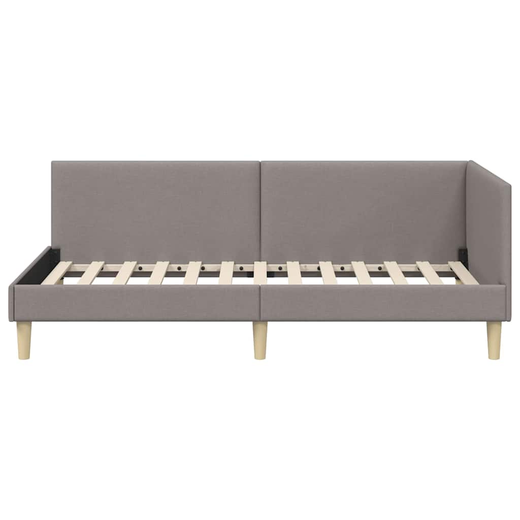 Hoekbedframe Taupe 80 cm x 200 cm Stof en multiplex is nu te koop bij PeponiXL, paradijselijk wonen!
