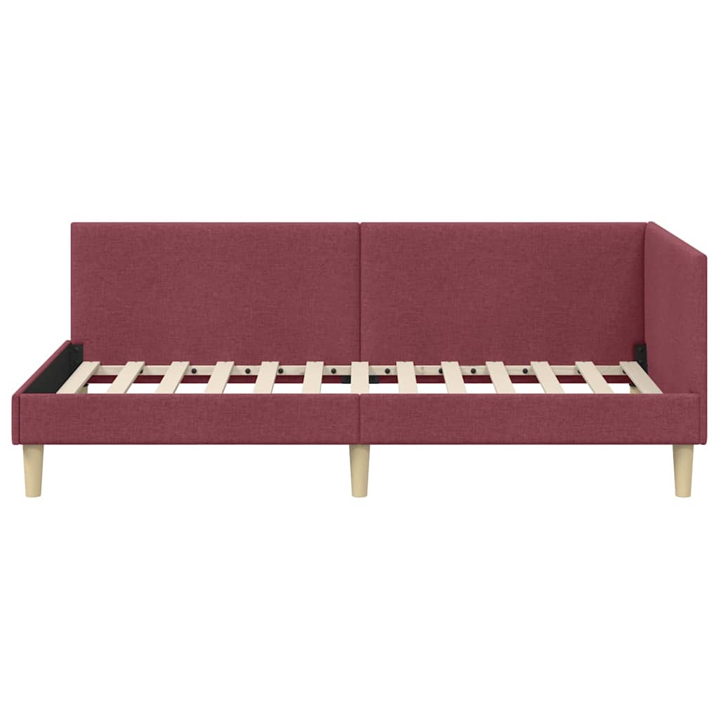 Hoekbedframe Wijnrood 90 cm x 200 cm Stof en multiplex is nu te koop bij PeponiXL, paradijselijk wonen!