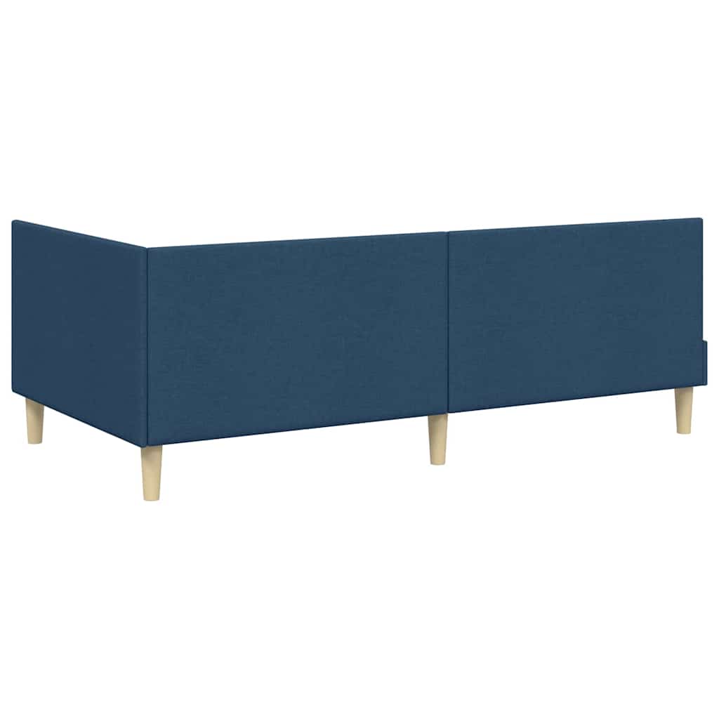 Hoekbedframe Blauw 90 cm x 200 cm Stof en multiplex is nu te koop bij PeponiXL, paradijselijk wonen!