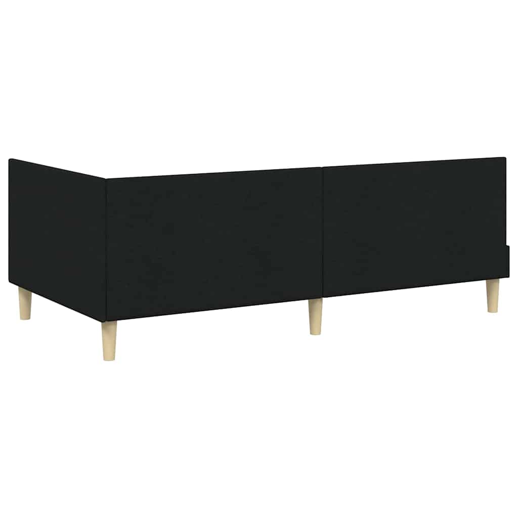 Hoekbedframe Zwart 100 cm x 200 cm Stof en multiplex is nu te koop bij PeponiXL, paradijselijk wonen!