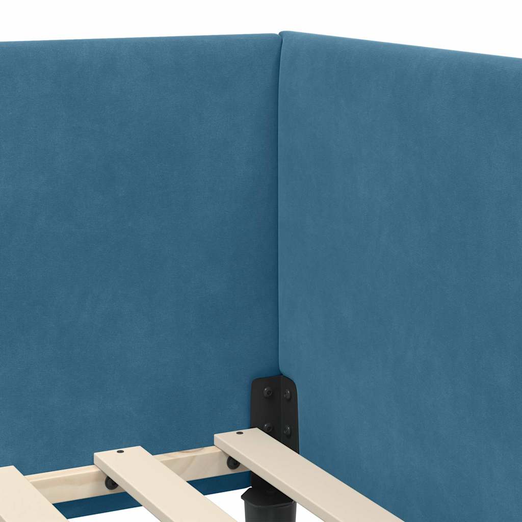 Hoekbedframe met hoofdeinde Blauw 80 cm x 200 cm Fluweel is nu te koop bij PeponiXL, paradijselijk wonen!
