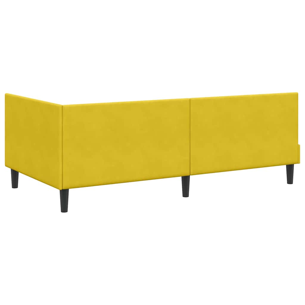 Hoekbedframe met hoofdeinde Geel 80 cm x 200 cm Fluweel is nu te koop bij PeponiXL, paradijselijk wonen!