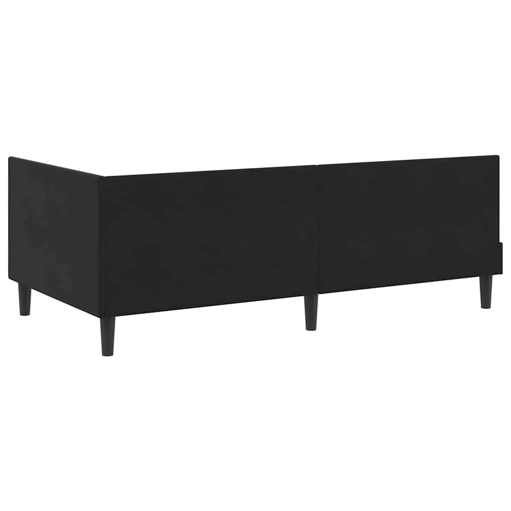 Hoekbedframe met hoofdeinde Zwart 90 cm x 190 cm Fluweel is nu te koop bij PeponiXL, paradijselijk wonen!