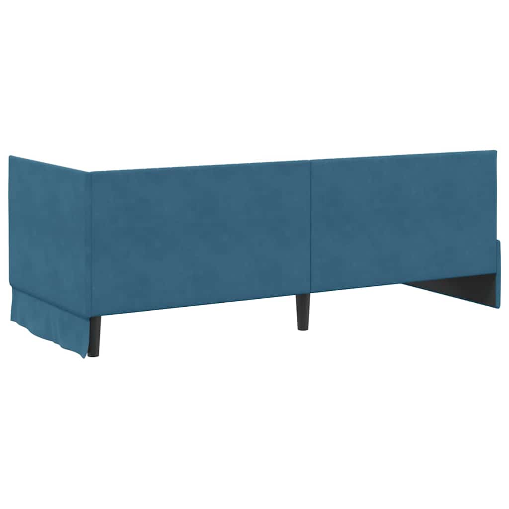 Hoekbedframe met hoofdeinde Blauw 80 cm x 200 cm Fluweel is nu te koop bij PeponiXL, paradijselijk wonen!