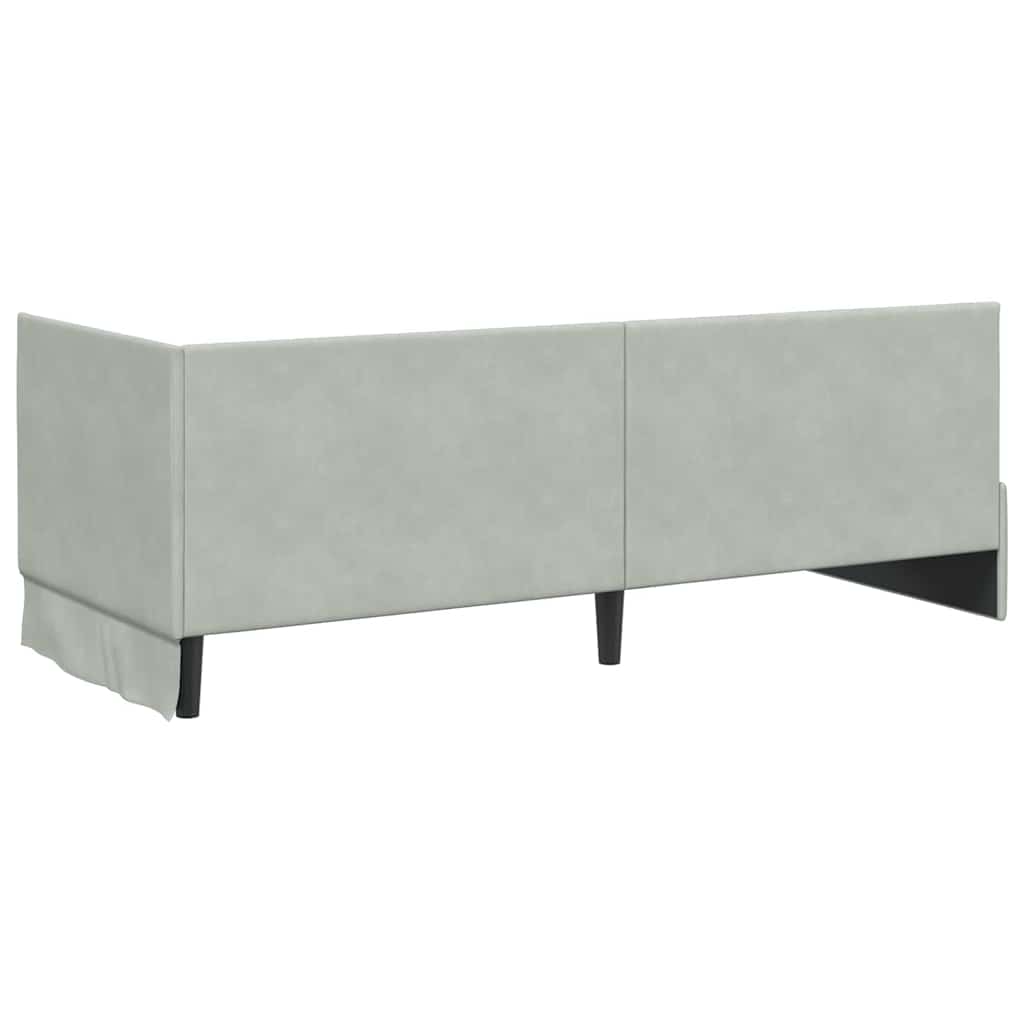Hoekbedframe met hoofdeinde Lichtgrijs 80 cm x 200 cm Fluweel is nu te koop bij PeponiXL, paradijselijk wonen!