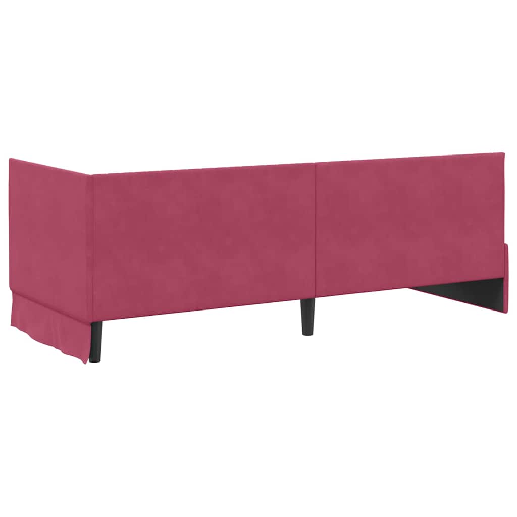 Hoekbedframe met hoofdeinde Wijnrood 80 cm x 200 cm Fluweel is nu te koop bij PeponiXL, paradijselijk wonen!