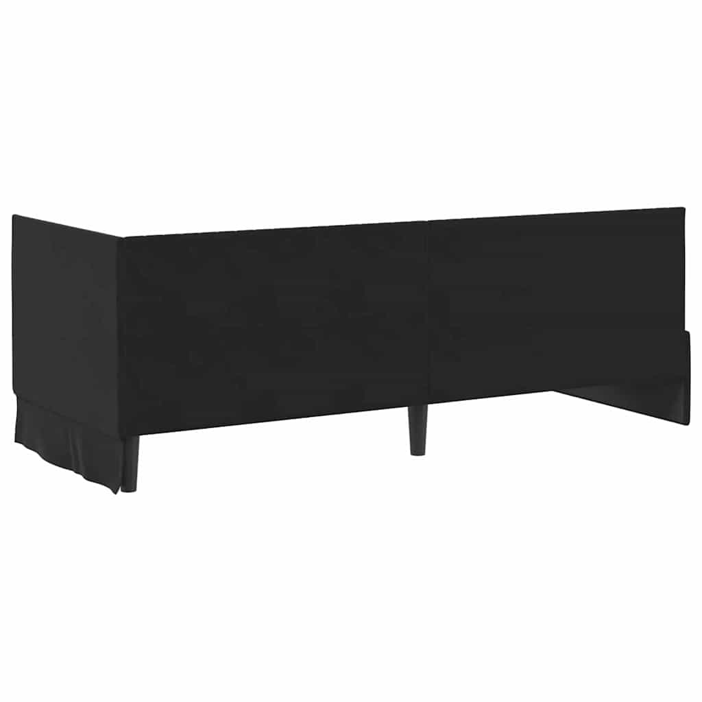 Hoekbedframe met hoofdeinde Zwart 80 cm x 200 cm Fluweel is nu te koop bij PeponiXL, paradijselijk wonen!