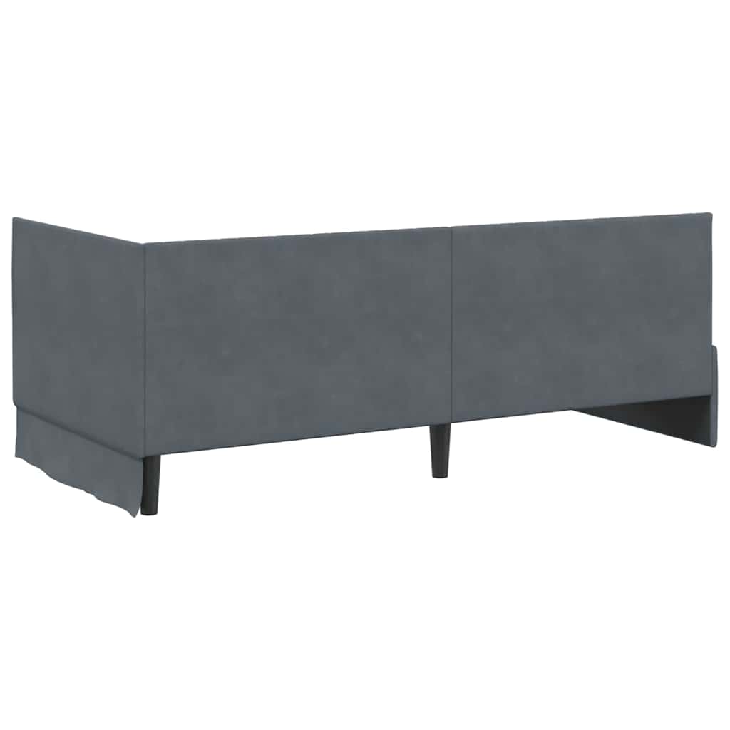 Hoekbedframe met hoofdeinde Donkergrijs 90 cm x 200 cm Fluweel is nu te koop bij PeponiXL, paradijselijk wonen!