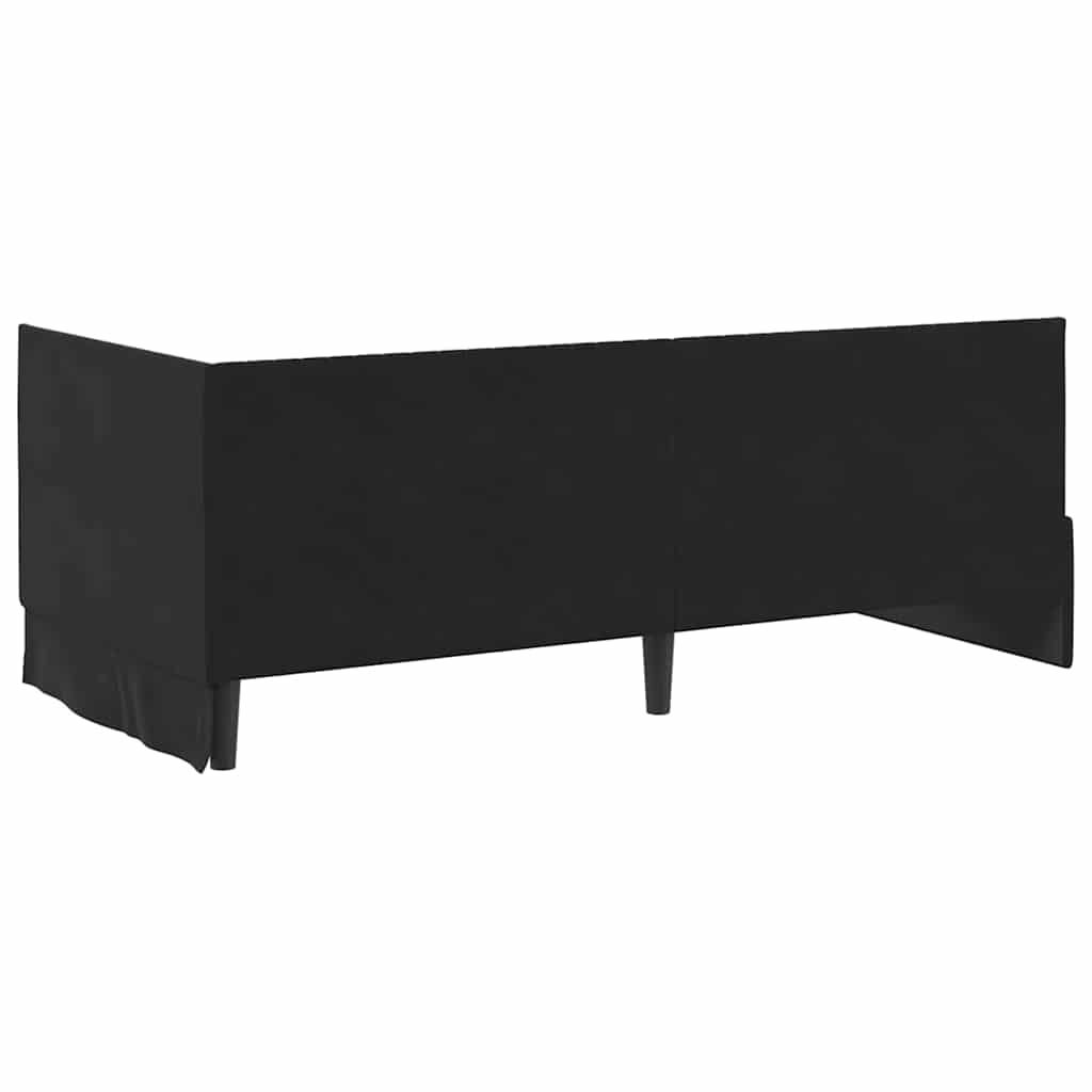 Hoekbedframe met hoofdeinde Zwart 90 cm x 200 cm Fluweel is nu te koop bij PeponiXL, paradijselijk wonen!