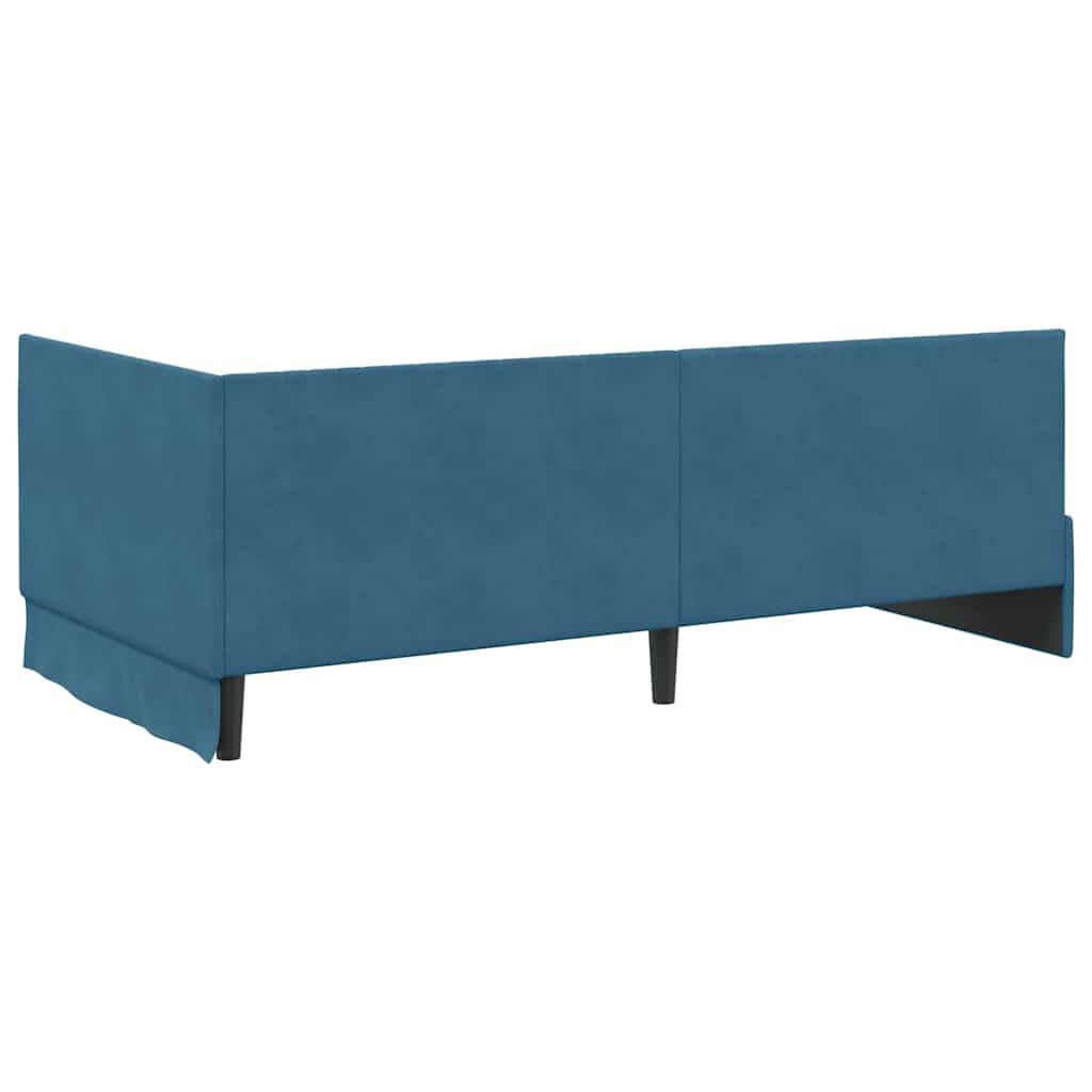 Hoekbedframe met hoofdeinde Blauw 100 cm x 200 cm Fluweel is nu te koop bij PeponiXL, paradijselijk wonen!
