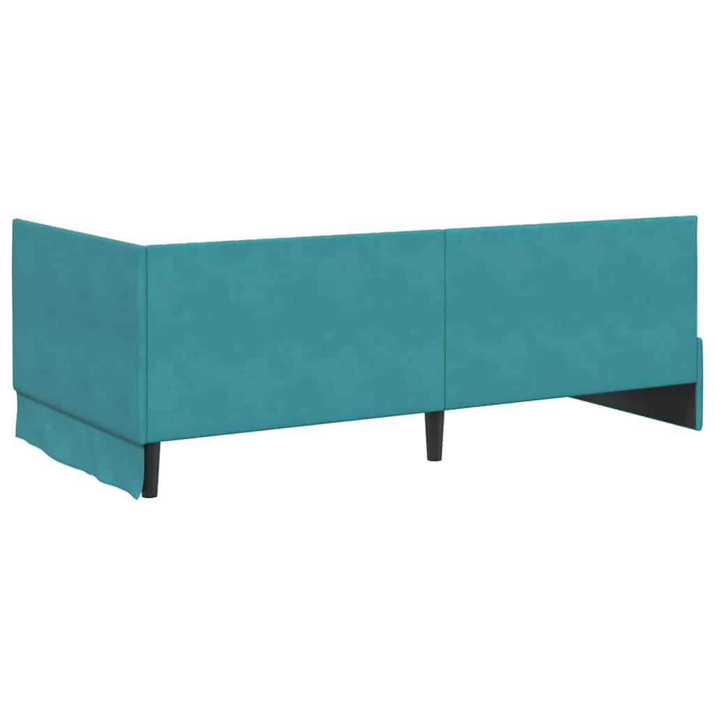 Hoekbedframe met hoofdeinde Turquoise 100 cm x 200 cm Fluweel is nu te koop bij PeponiXL, paradijselijk wonen!