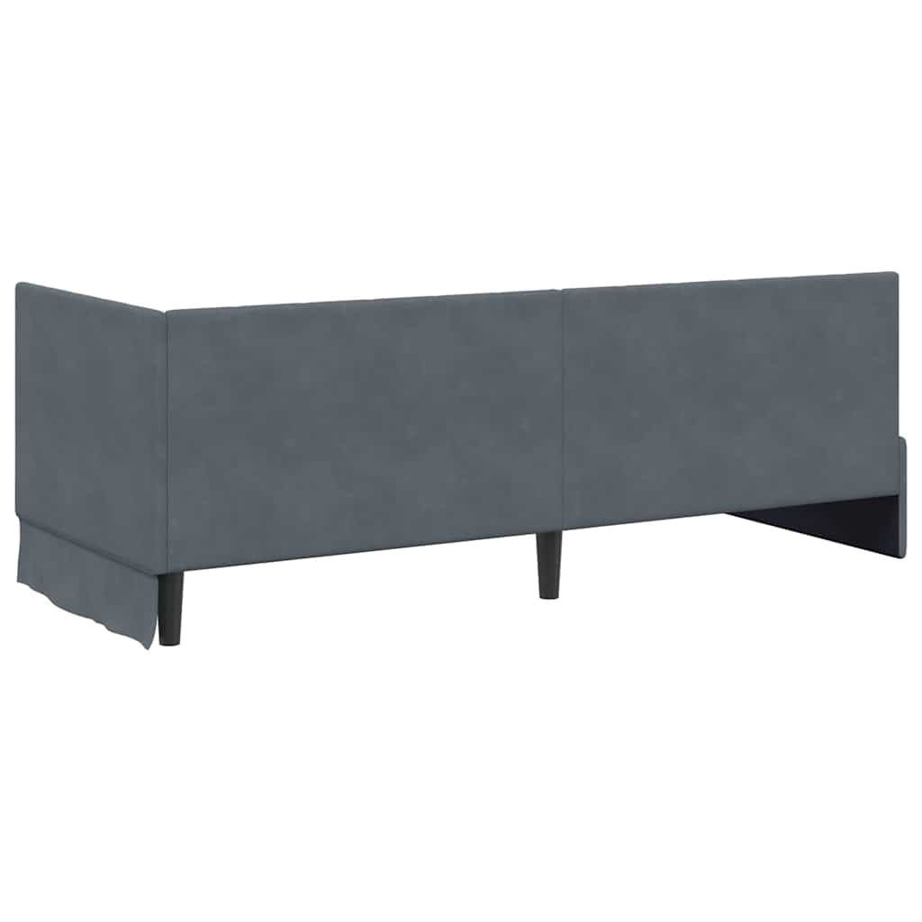 Hoekbedframe met hoofdeinde Donkergrijs 80 cm x 200 cm Fluweel is nu te koop bij PeponiXL, paradijselijk wonen!