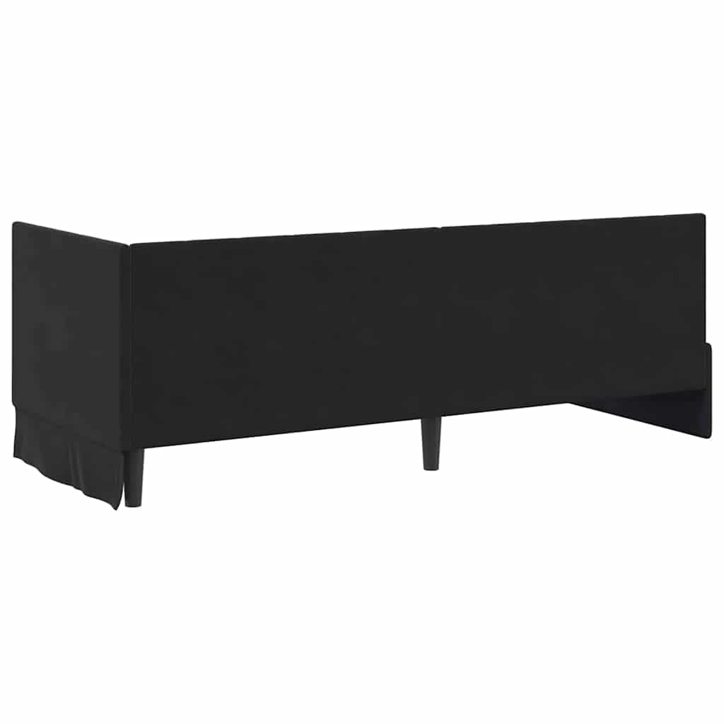 Hoekbedframe met hoofdeinde Zwart 80 cm x 200 cm Fluweel is nu te koop bij PeponiXL, paradijselijk wonen!