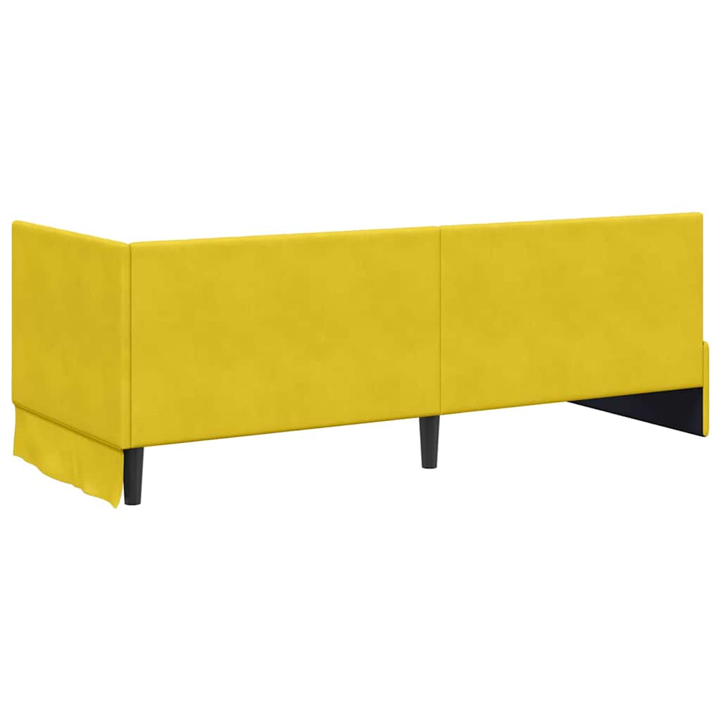 Hoekbedframe met hoofdeinde Geel 80 cm x 200 cm Fluweel is nu te koop bij PeponiXL, paradijselijk wonen!