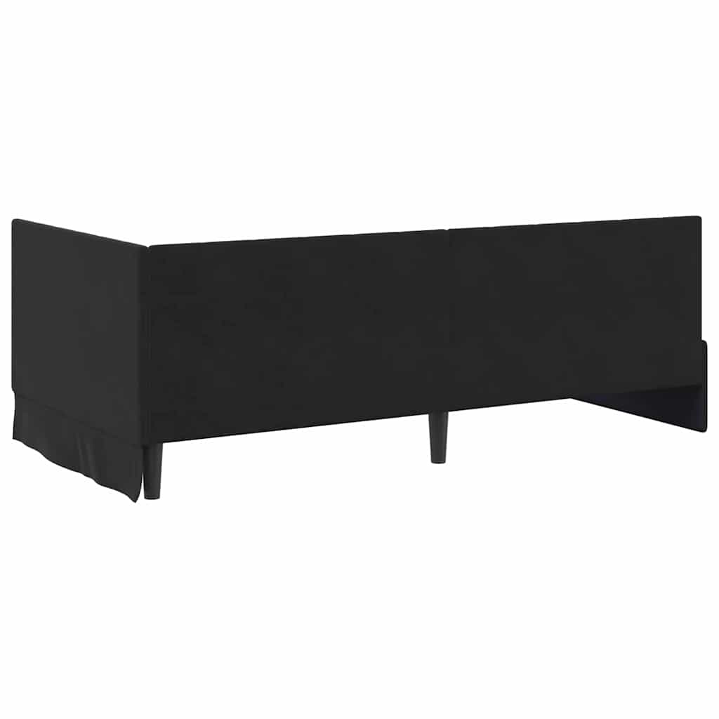 Hoekbedframe met hoofdeinde Zwart 90 cm x 190 cm Fluweel