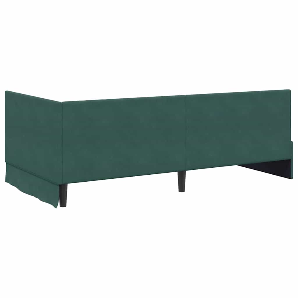 Hoekbedframe met hoofdeinde Donkergroen 90 cm x 200 cm Fluweel