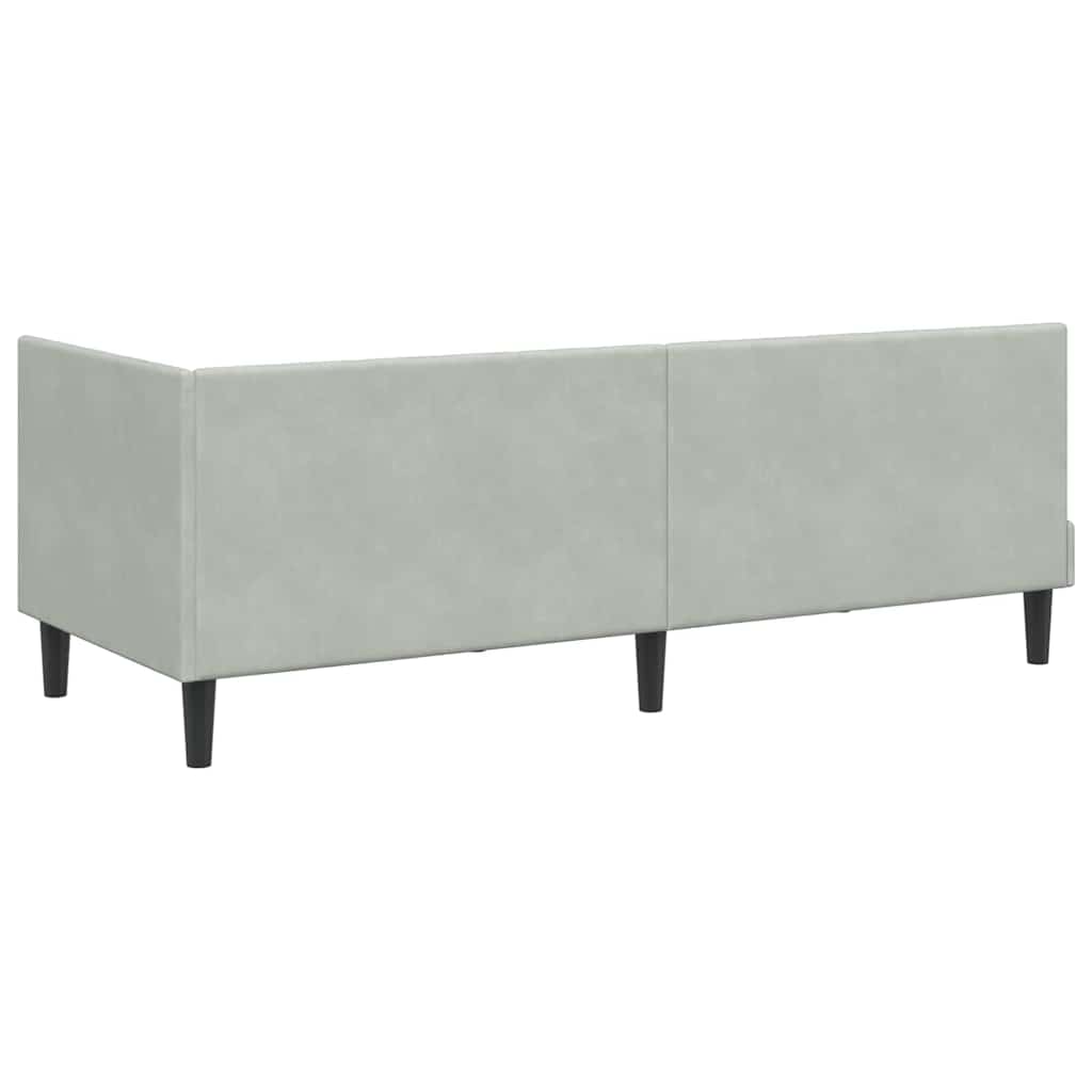 Hoekbedframe met hoofdeinde Lichtgrijs 80 cm x 200 cm Fluweel is nu te koop bij PeponiXL, paradijselijk wonen!