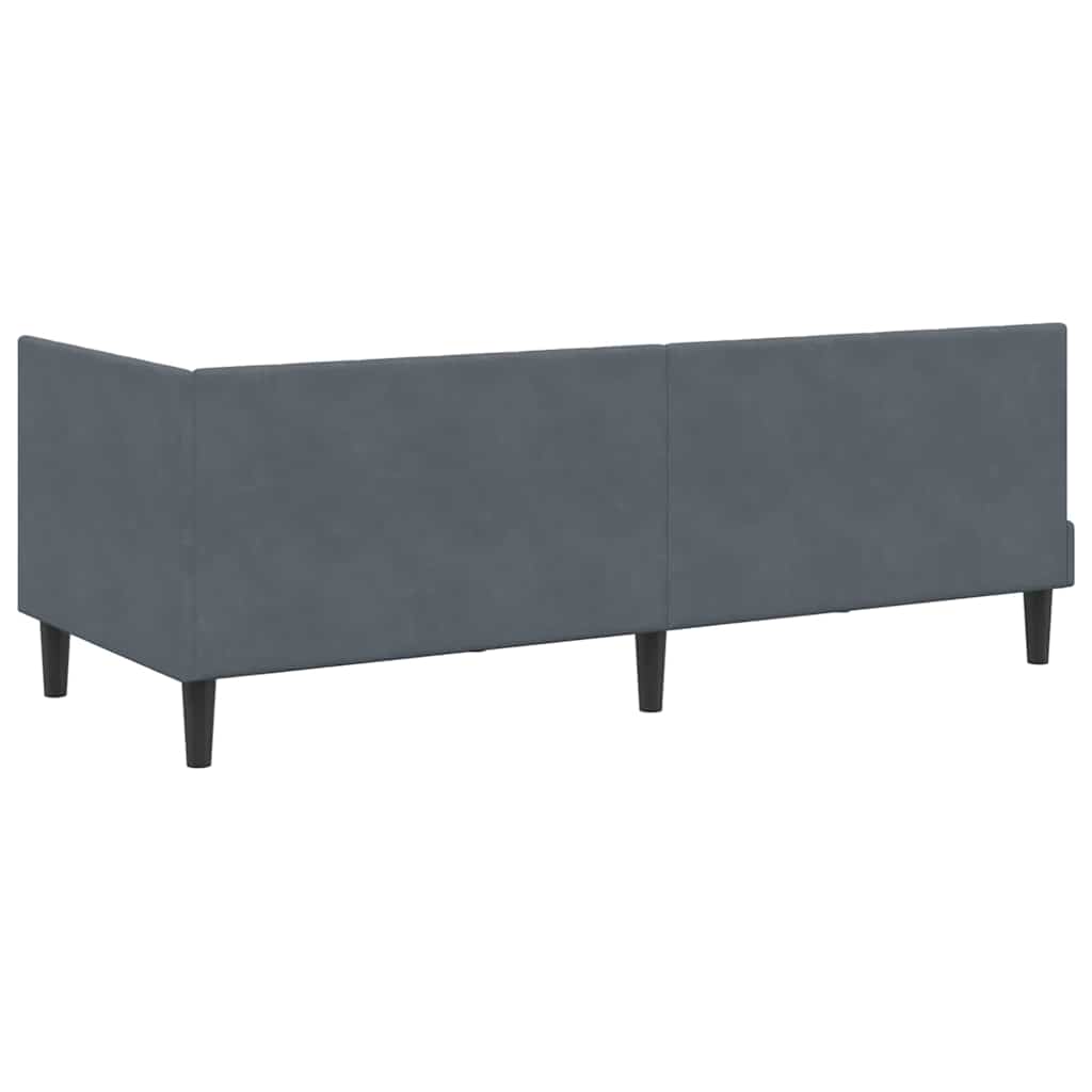 Hoekbedframe met hoofdeinde Donkergrijs 80 cm x 200 cm Fluweel is nu te koop bij PeponiXL, paradijselijk wonen!