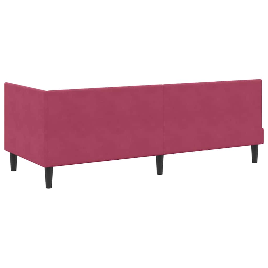 Hoekbedframe met hoofdeinde Wijnrood 80 cm x 200 cm Fluweel is nu te koop bij PeponiXL, paradijselijk wonen!