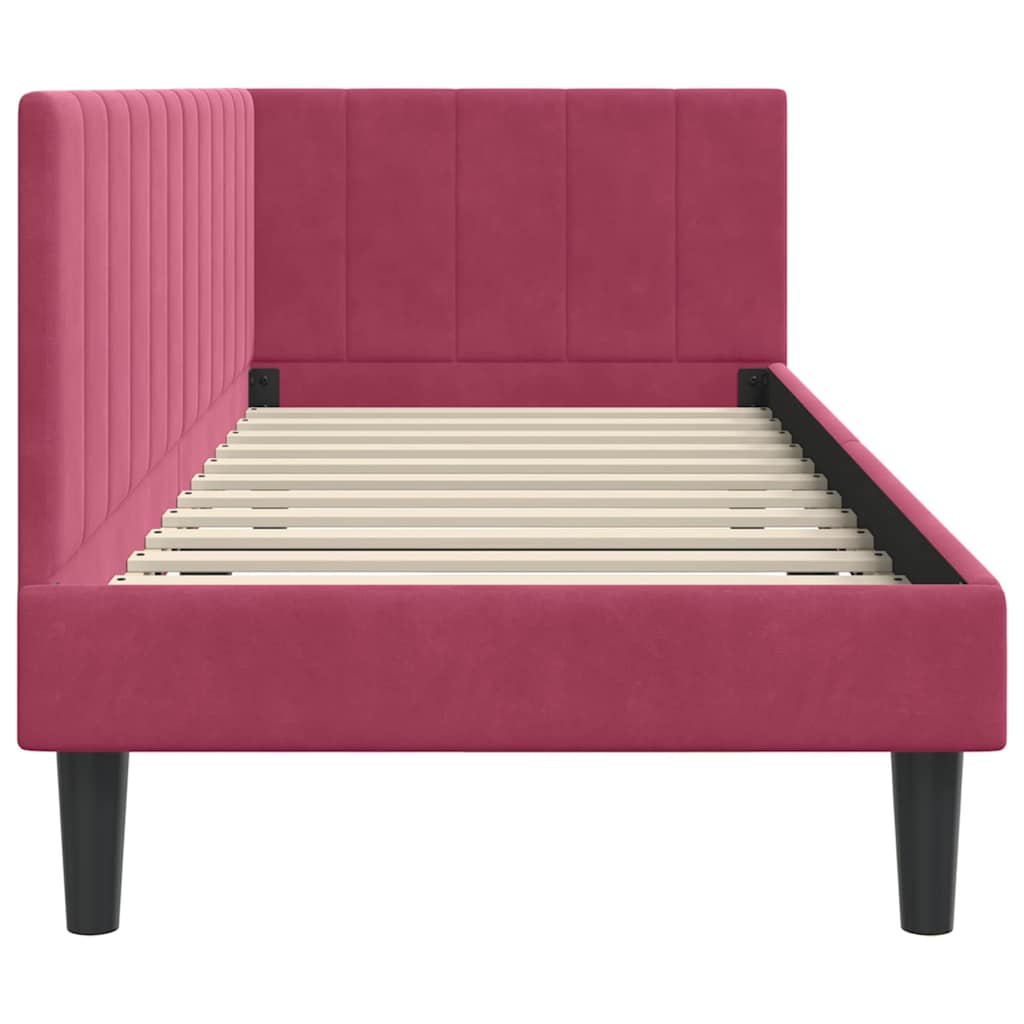 Hoekbedframe met hoofdeinde Wijnrood 80 cm x 200 cm Fluweel is nu te koop bij PeponiXL, paradijselijk wonen!