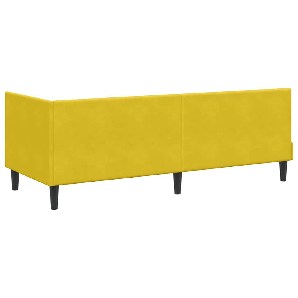 Hoekbedframe met hoofdeinde Geel 80 cm x 200 cm Fluweel is nu te koop bij PeponiXL, paradijselijk wonen!