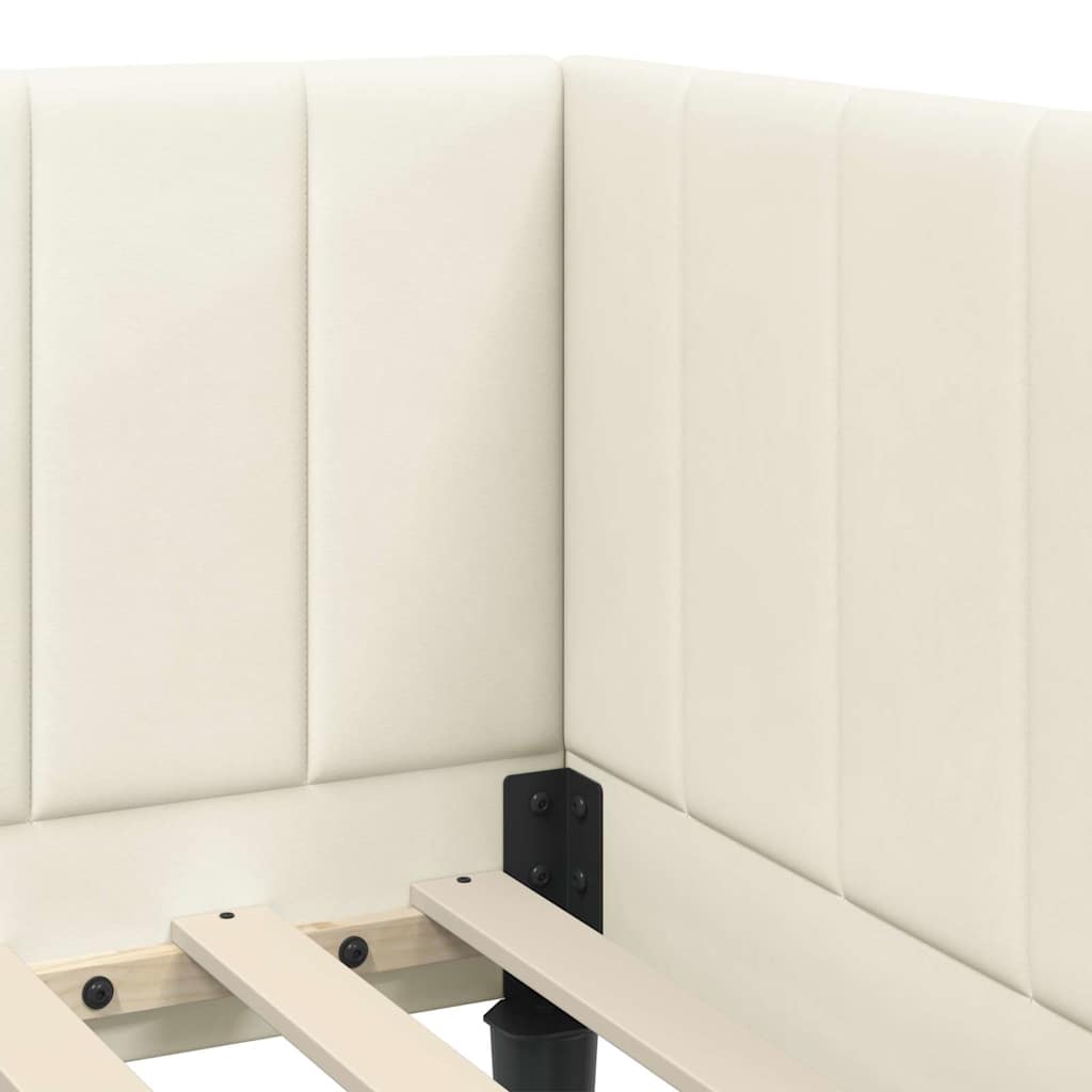 Hoekbedframe met hoofdeinde Crème 80 cm x 200 cm Fluweel is nu te koop bij PeponiXL, paradijselijk wonen!