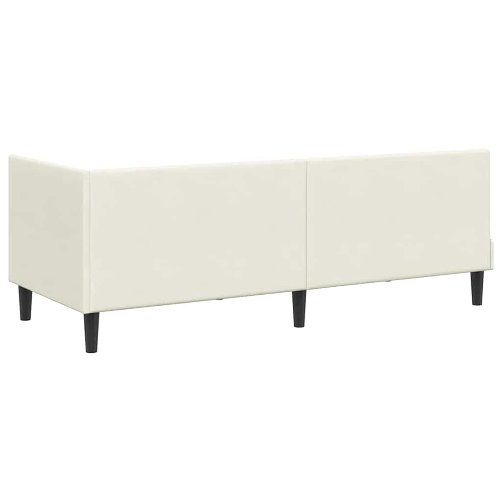 Hoekbedframe met hoofdeinde Crème 80 cm x 200 cm Fluweel is nu te koop bij PeponiXL, paradijselijk wonen!