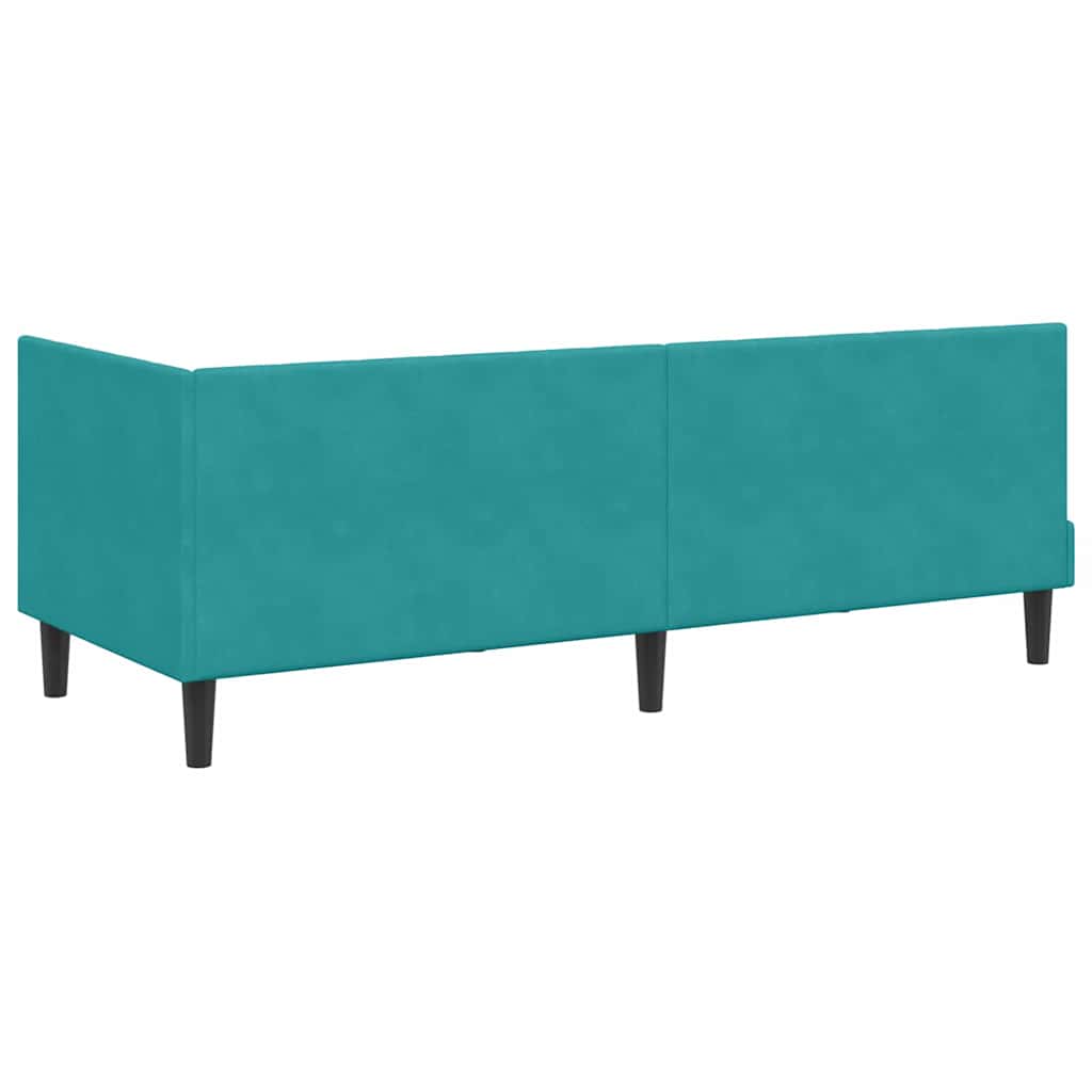 Hoekbedframe met hoofdeinde Turquoise 80 cm x 200 cm Fluweel is nu te koop bij PeponiXL, paradijselijk wonen!