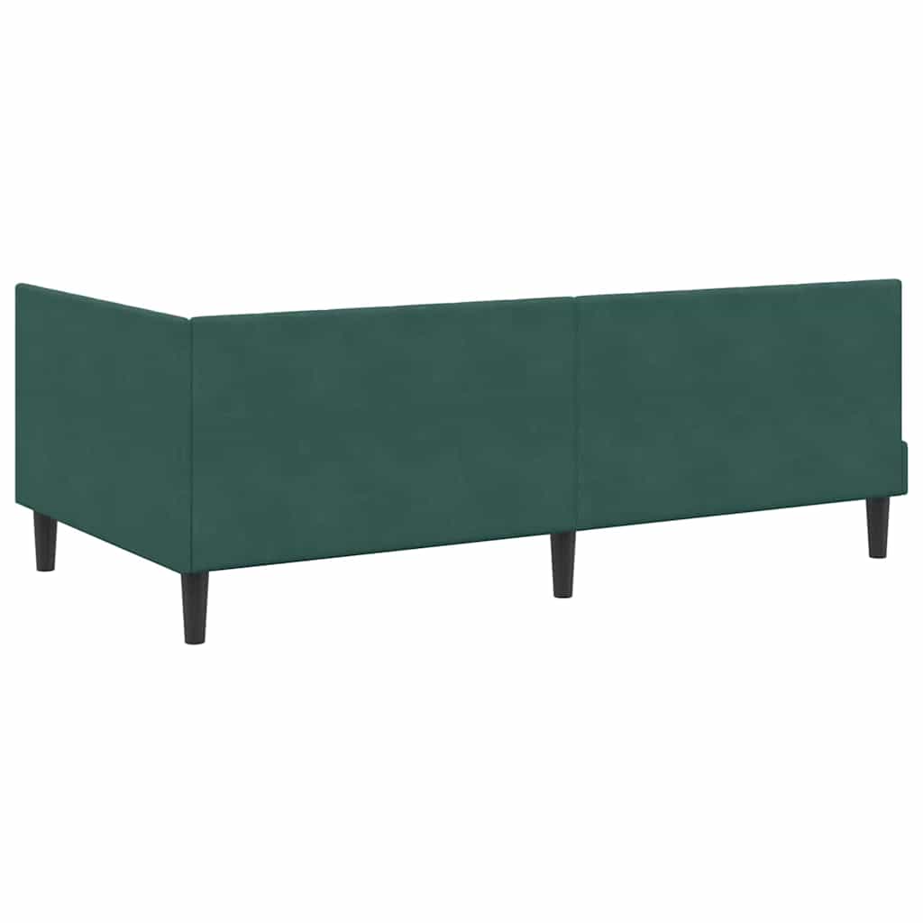 Hoekbedframe met hoofdeinde Donkergroen 90 cm x 200 cm Fluweel is nu te koop bij PeponiXL, paradijselijk wonen!