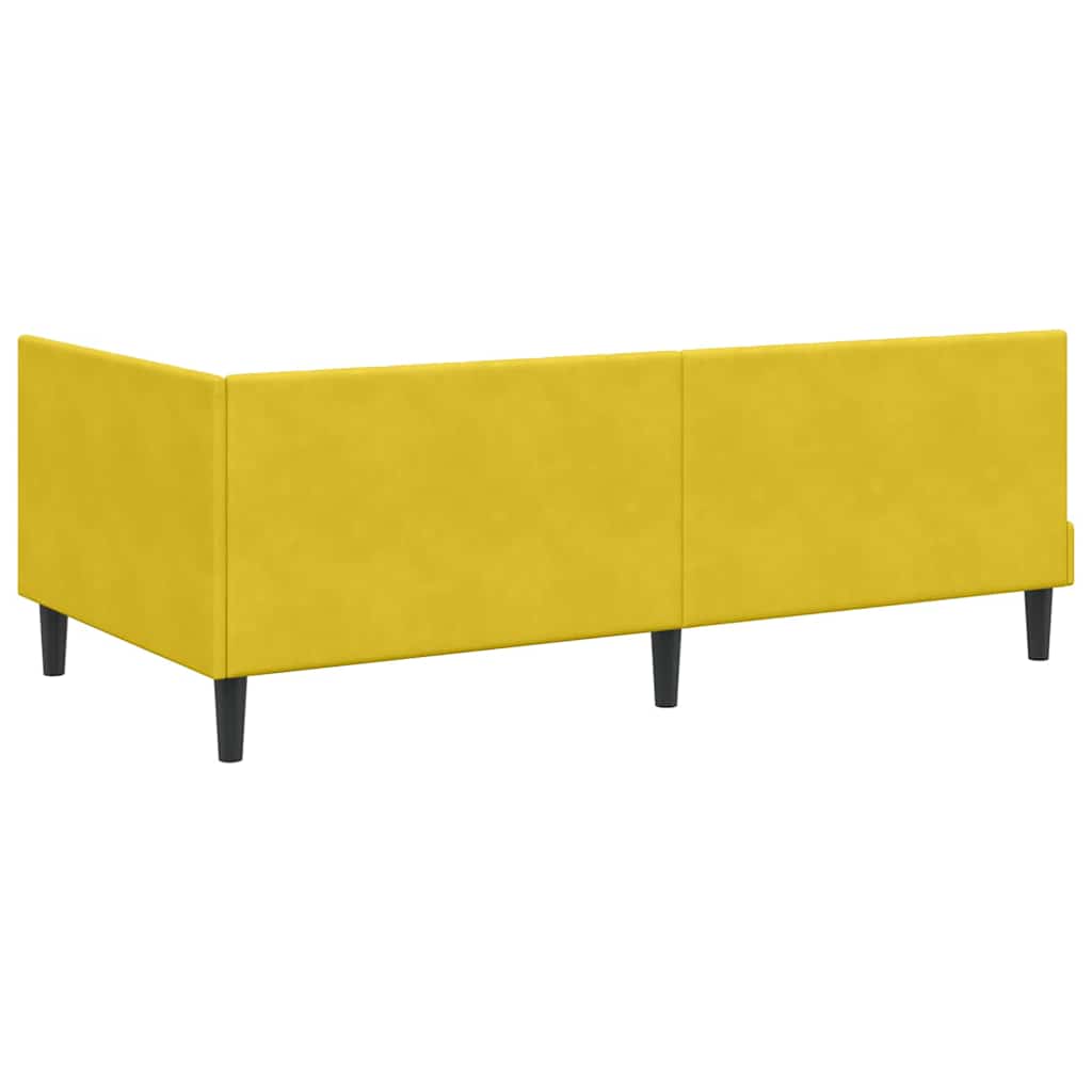 Hoekbedframe met hoofdeinde Geel 90 cm x 200 cm Fluweel is nu te koop bij PeponiXL, paradijselijk wonen!