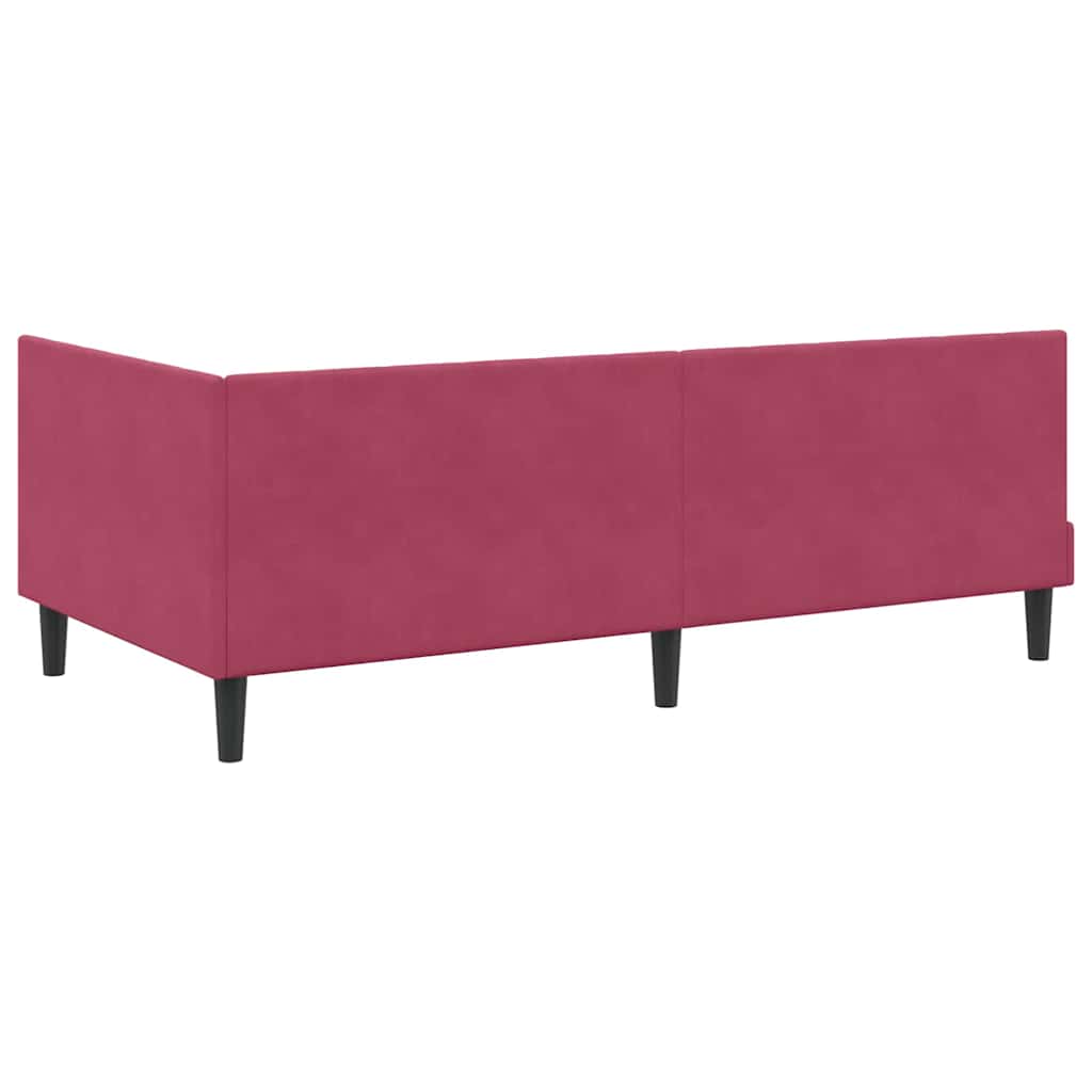 Hoekbedframe met hoofdeinde Wijnrood 100 cm x 200 cm Fluweel is nu te koop bij PeponiXL, paradijselijk wonen!