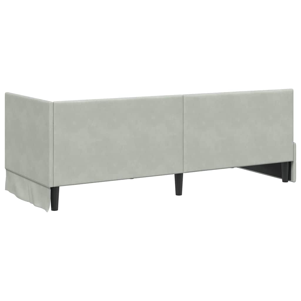 Hoekbedframe met hoofdeinde Lichtgrijs 80 cm x 200 cm Fluweel is nu te koop bij PeponiXL, paradijselijk wonen!