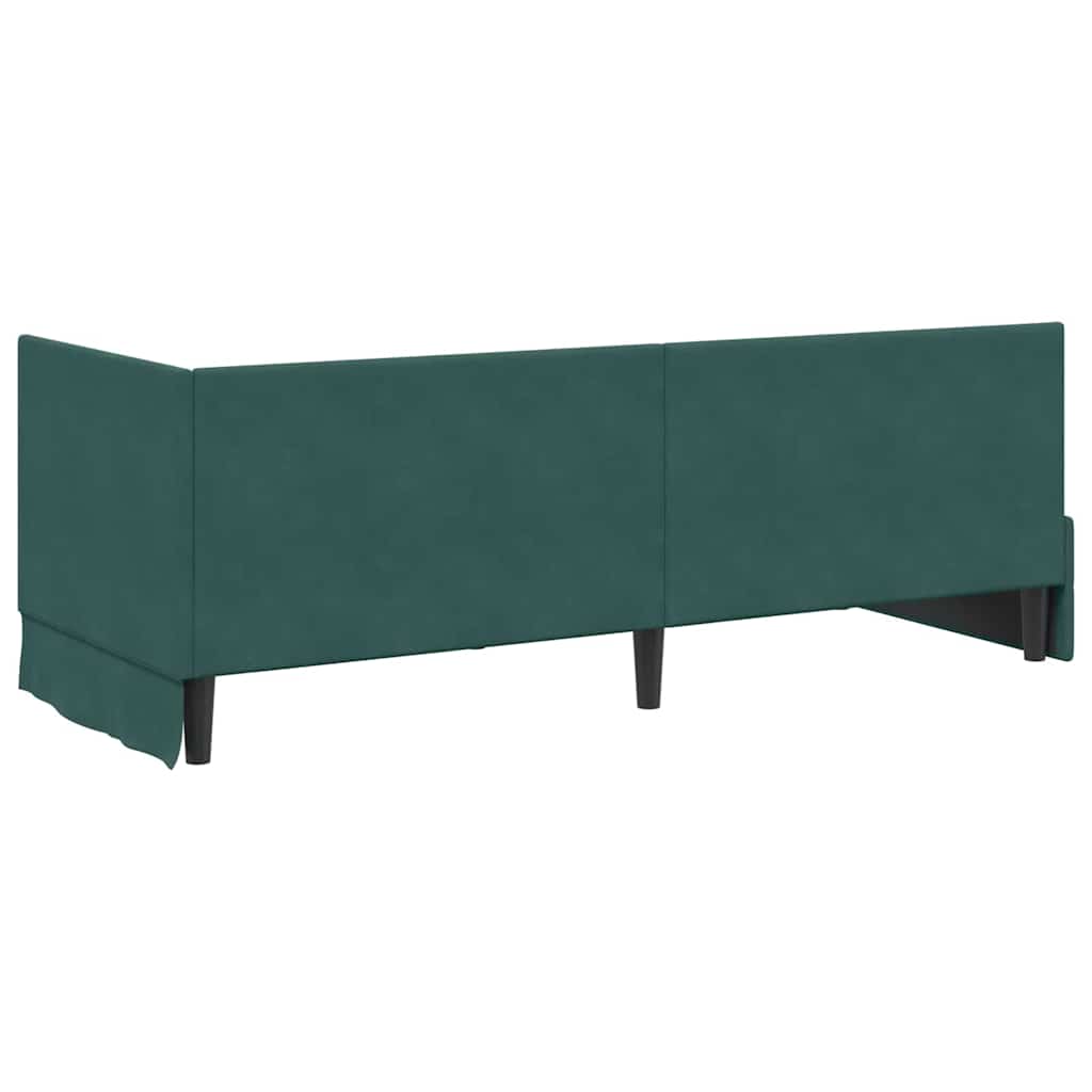 Hoekbedframe met hoofdeinde Donkergroen 80 cm x 200 cm Fluweel is nu te koop bij PeponiXL, paradijselijk wonen!