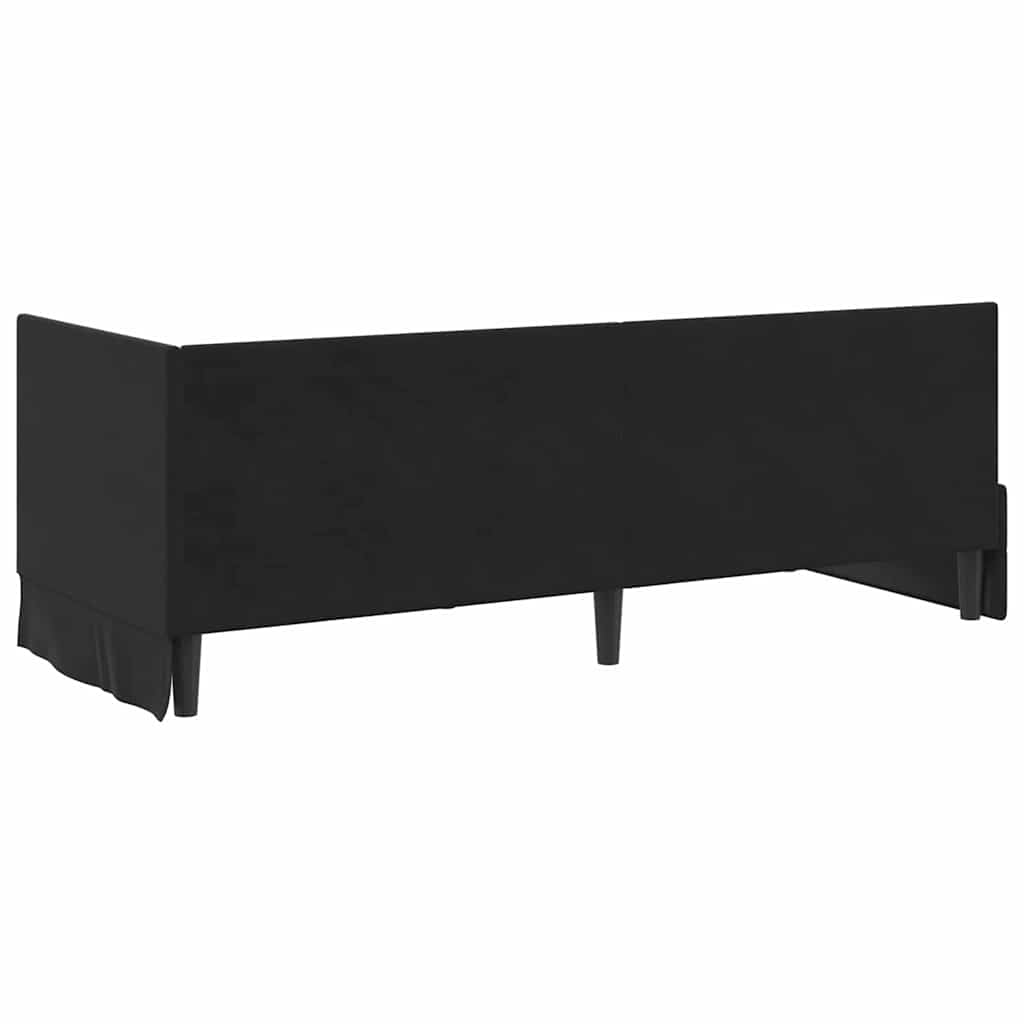 Hoekbedframe met hoofdeinde Zwart 80 cm x 200 cm Fluweel is nu te koop bij PeponiXL, paradijselijk wonen!