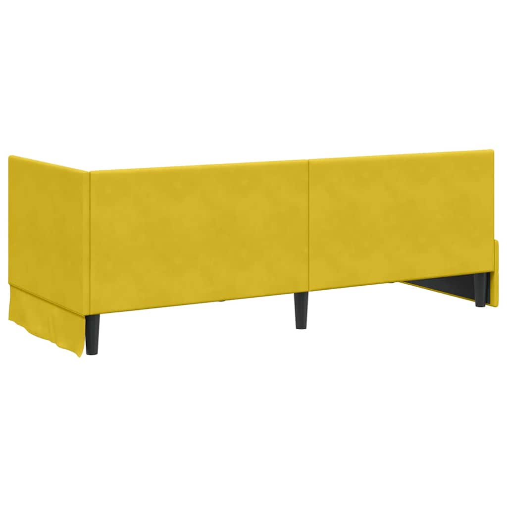 Hoekbedframe met hoofdeinde Geel 80 cm x 200 cm Fluweel is nu te koop bij PeponiXL, paradijselijk wonen!