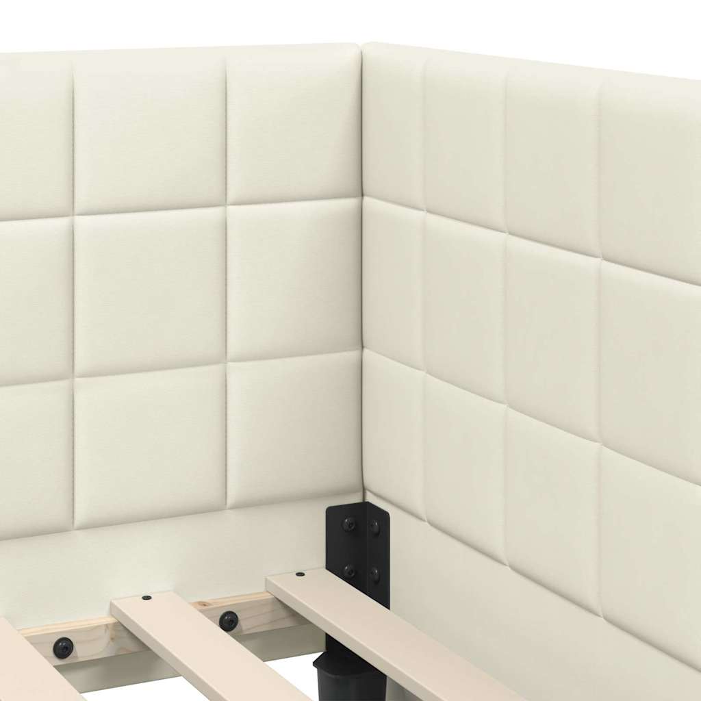 Hoekbedframe met hoofdeinde Crème 80 cm x 200 cm Fluweel is nu te koop bij PeponiXL, paradijselijk wonen!