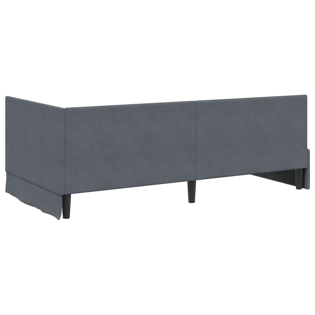 Hoekbedframe met hoofdeinde Donkergrijs 90 cm x 200 cm Fluweel