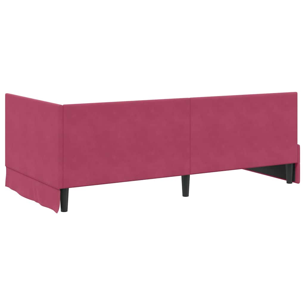 Hoekbedframe met hoofdeinde Wijnrood 100 cm x 200 cm Fluweel is nu te koop bij PeponiXL, paradijselijk wonen!